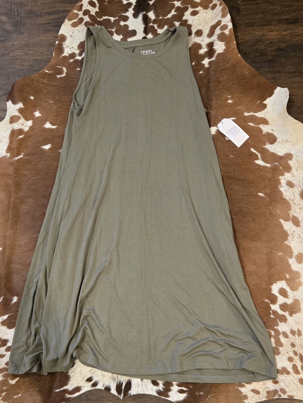 Time and Tru Olive Tank Swing Dress